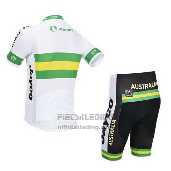 2013 Fietskleding Australie Wit en Groen Korte Mouwen en Koersbroek